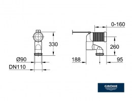 CODO CONEXION INODORO SALIDA VERTICAL GROHE